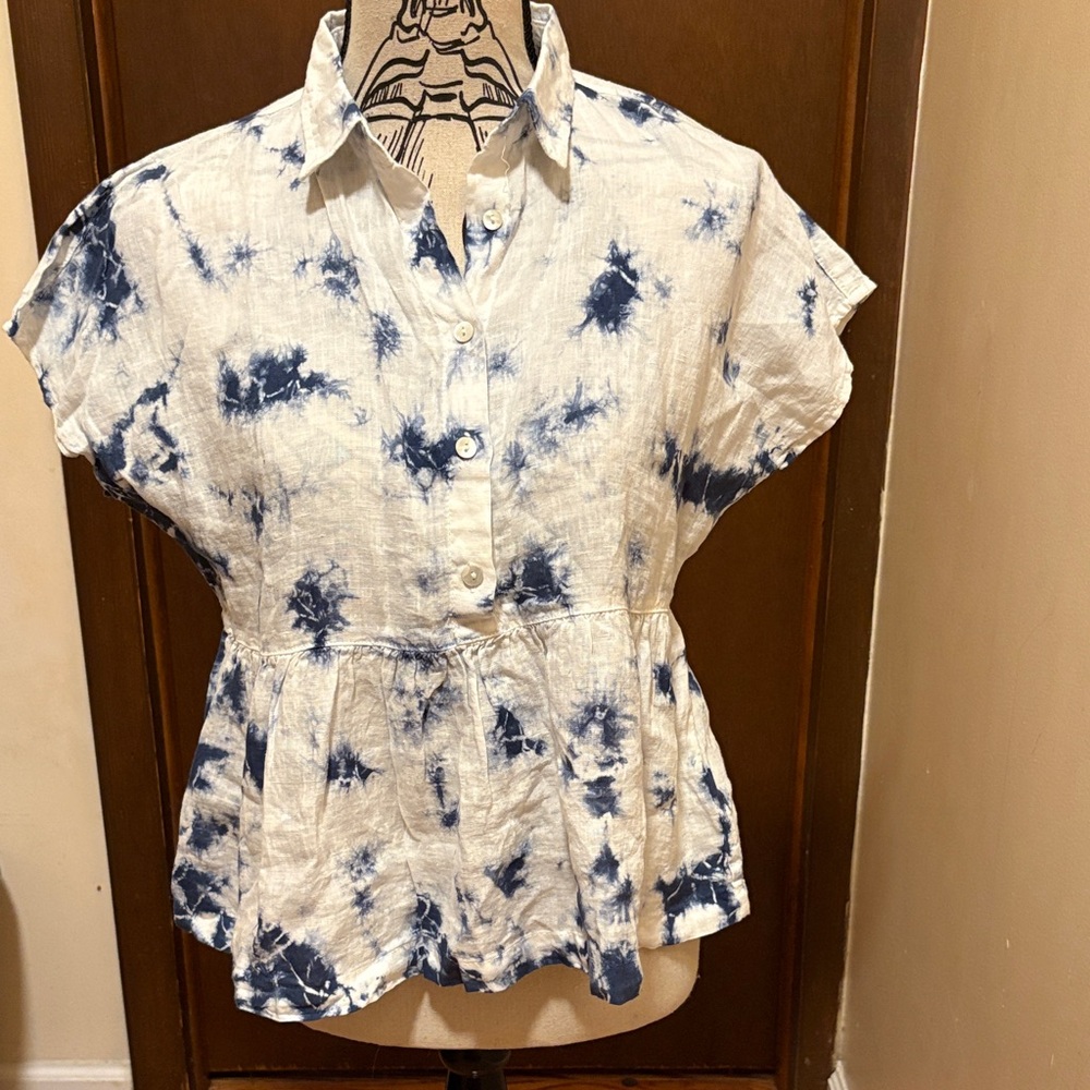 Rachel Zoe Navy and White Blouse NWT